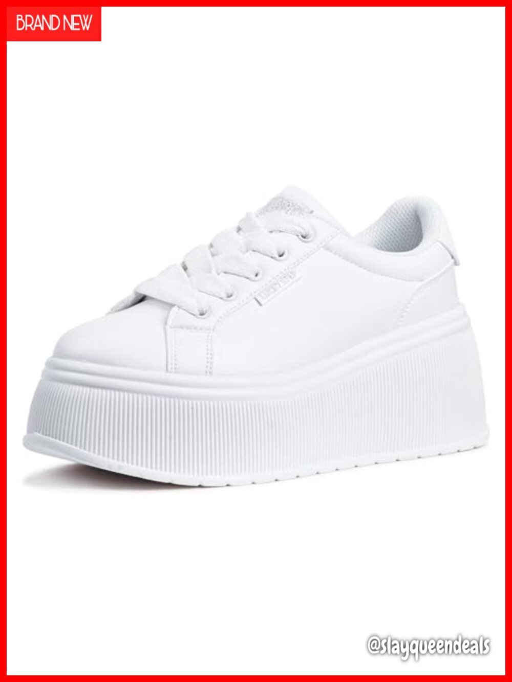 LUCKY STEP Women's Platform Wedge Canvas Sneakers Lace-Up